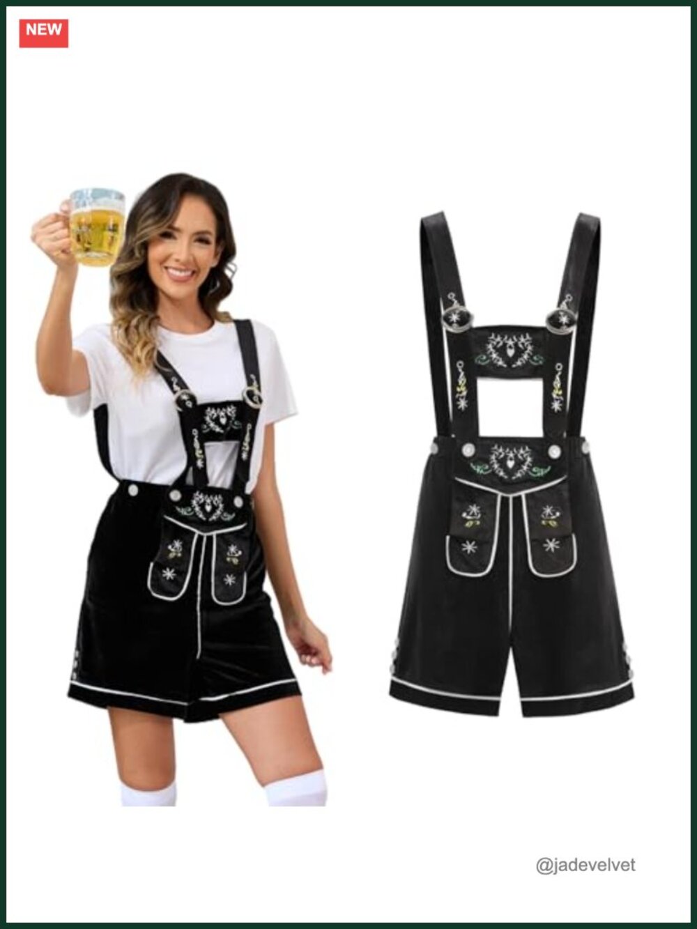 Women's Oktoberfest Lederhosen Costume with Suspenders